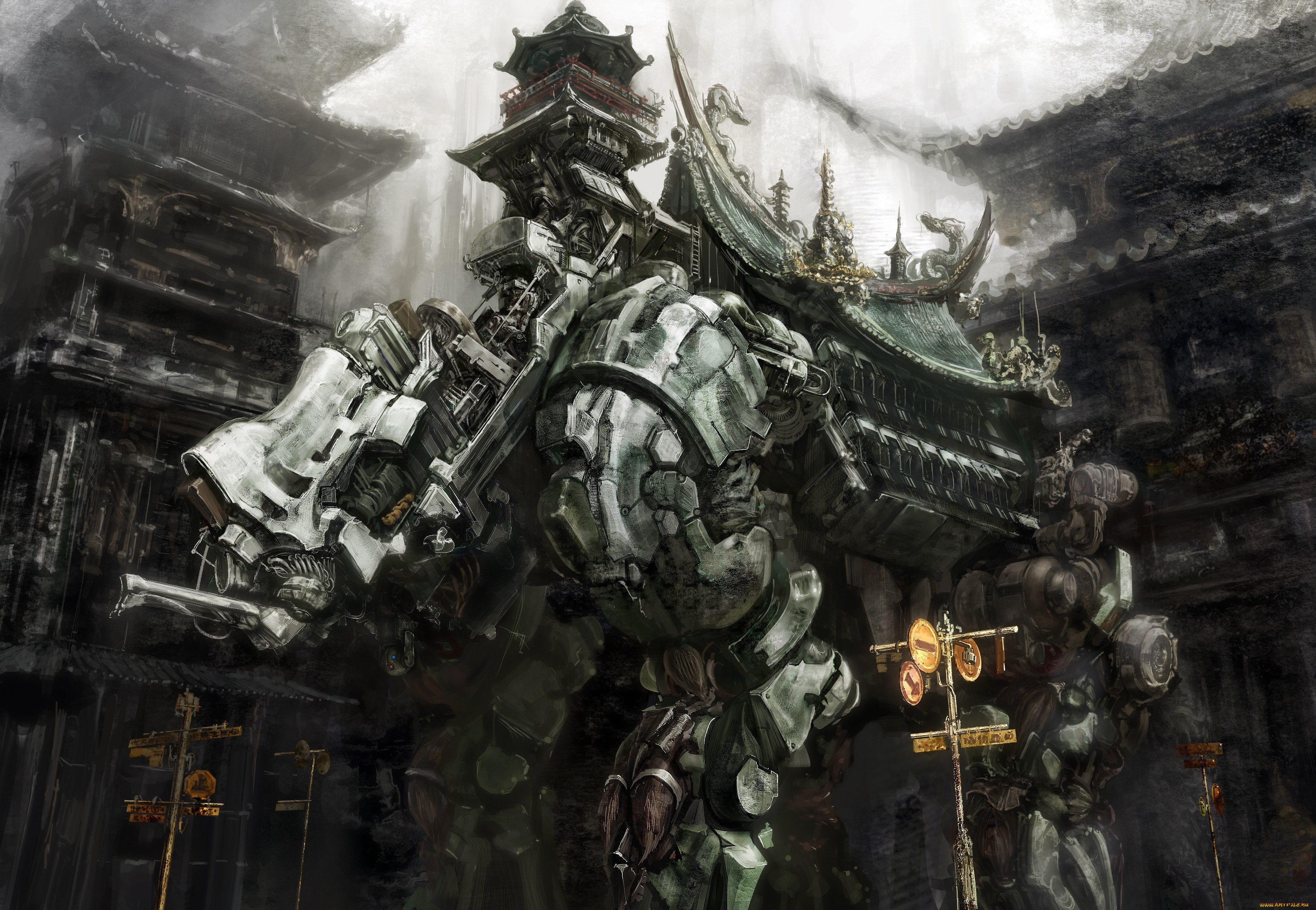 , ,  ,  , asian, anime, mecha, house, robot, asiatic, oriental, palace, japanese